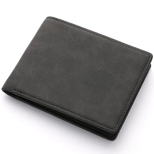 Men's Leather Zipper Closure Solid Pattern Card Holder Wallets