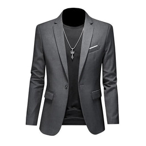 Men's Polyester Full Sleeves Single Breasted Wedding Blazer