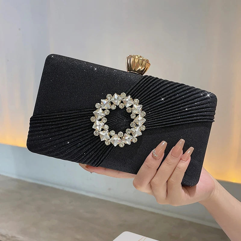 Women's PU Hasp Closure Rhinestone Pattern Classic Wedding Clutch