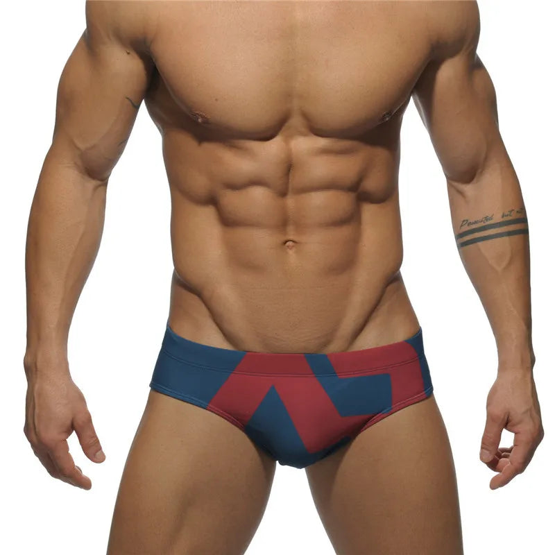 Men's Polyester Drawstring Closure Printed Boxer Swimwear Shorts