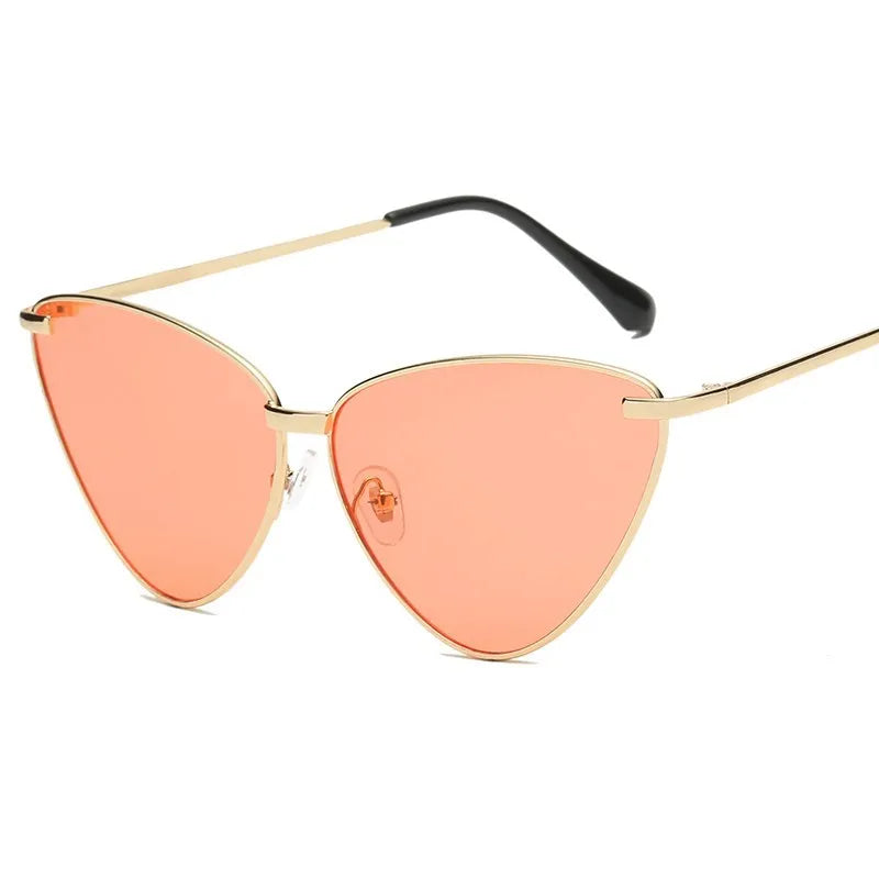 Women's Cat Eye Alloy Frame Acrylic Lens Luxury UV400 Sunglasses