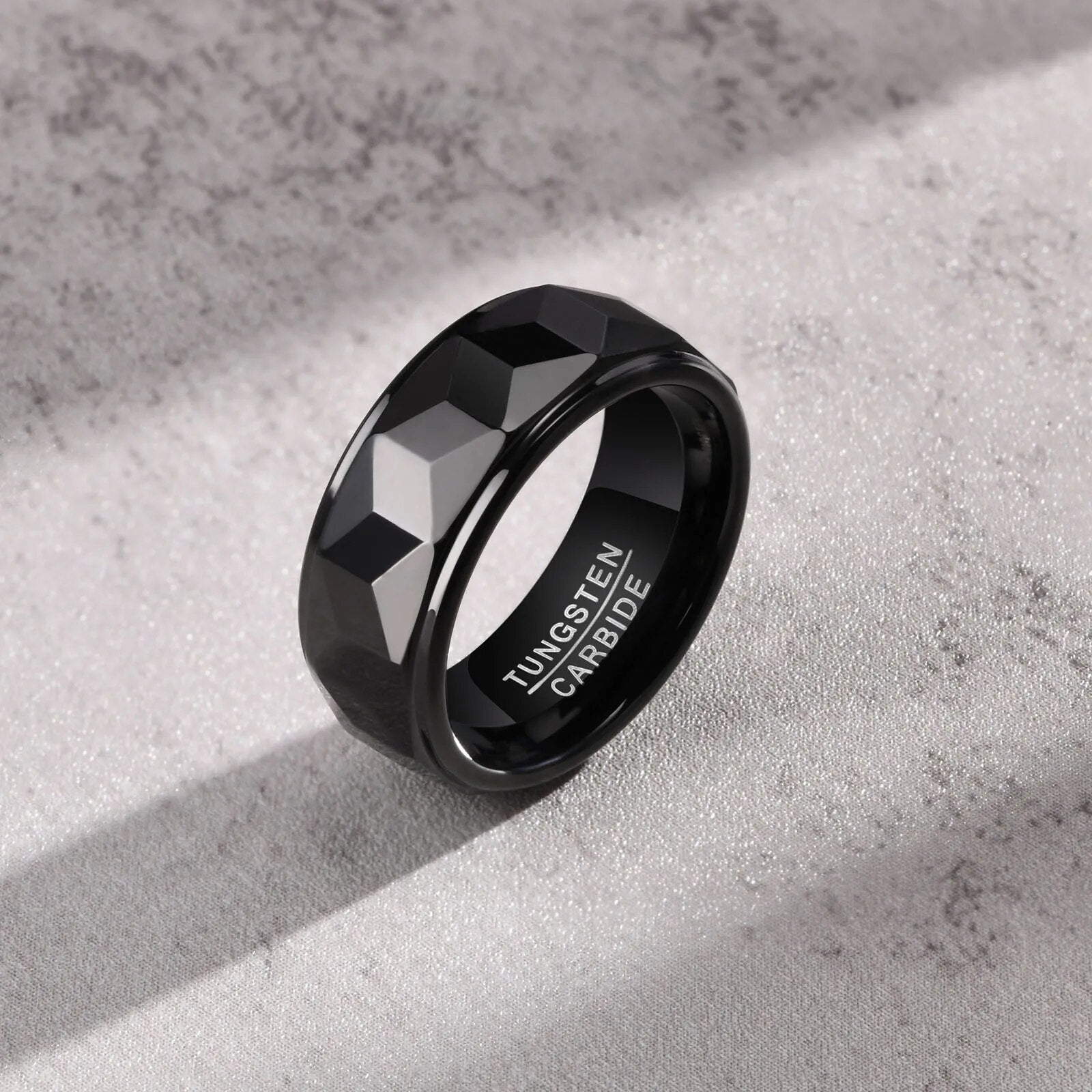 Men's Metal Tungsten Geometric Pattern Trendy Wedding Ring