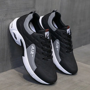 Men's Synthetic Round Toe Lace-Up Closure Running Sport Sneakers