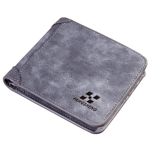 Men's Genuine Leather Card Holder Letter Pattern Trendy Wallets