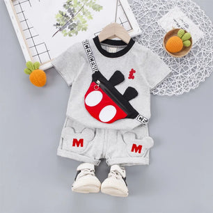 Kid's Polyester Short Sleeves Pullover Closure Printed Clothes