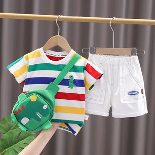 Kid's Polyester Short Sleeves Pullover Closure Casual Clothes