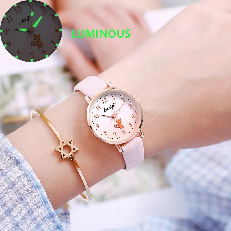 Kid's Alloy Case Buckle Clasp Round Shaped Luminous Quartz Watch