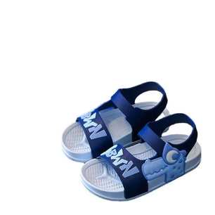 Kid's PVC Peep Toe Hook Loop Closure Breathable Casual Sandals