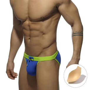 Men's Polyester Drawstring Closure Mixed Colors Bathing Brief