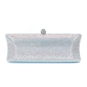 Women's Metallic Hasp Closure Rhinestone Evening Wedding Clutch