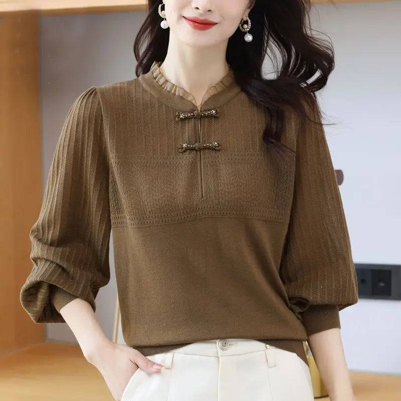 Women's Polyester V-Neck Full Sleeves Solid Pattern Sweater