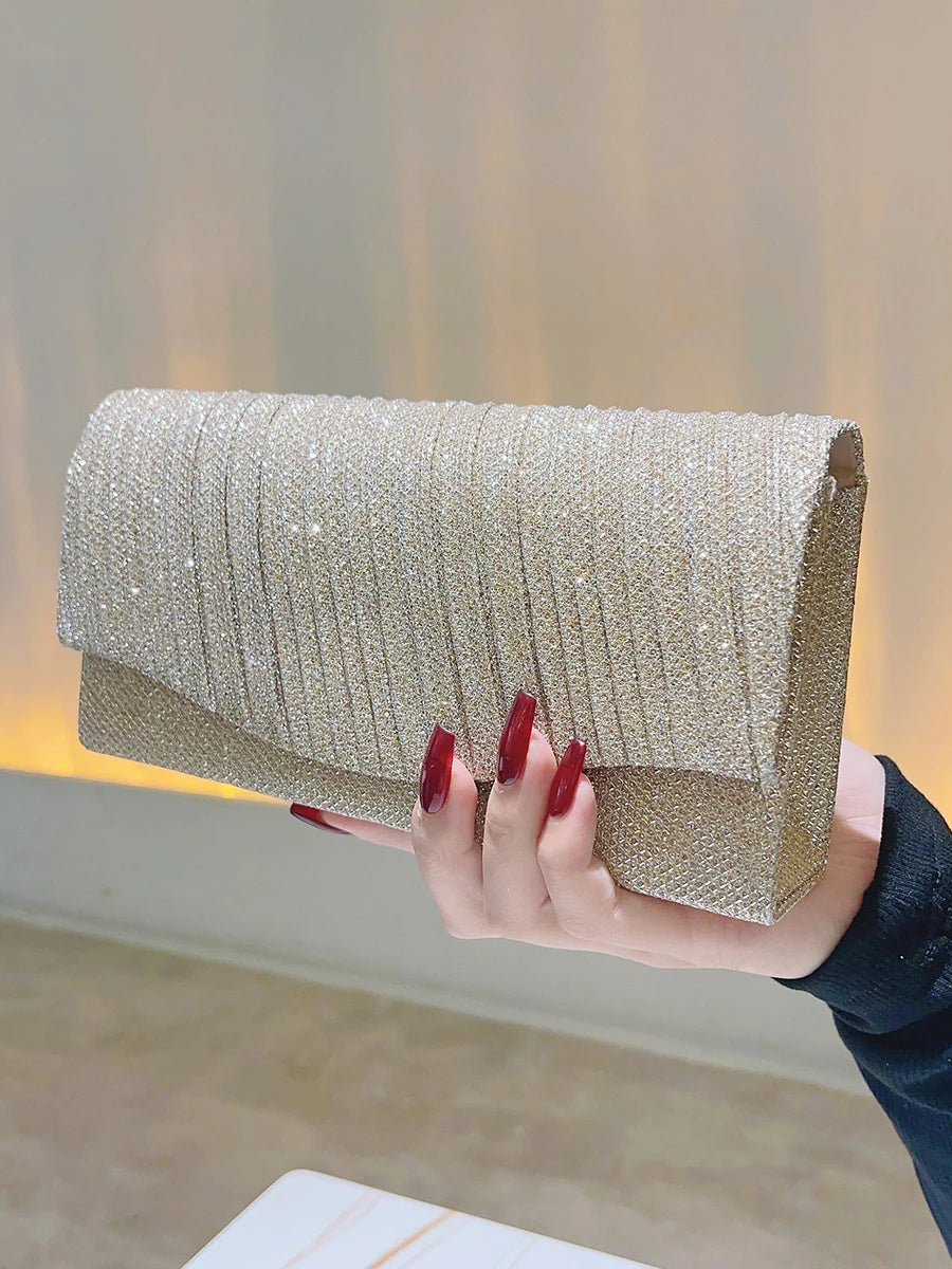 Women's Polyester Hasp Closure Rhinestone Classic Wedding Clutch