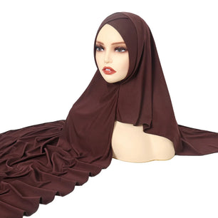 Women's Arabian Polyester Head Wrap Solid Pattern Elegant Hijabs