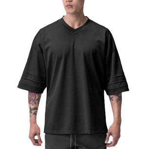 Men's Polyester Short Sleeve Pullover Closure Sportswear T-Shirt