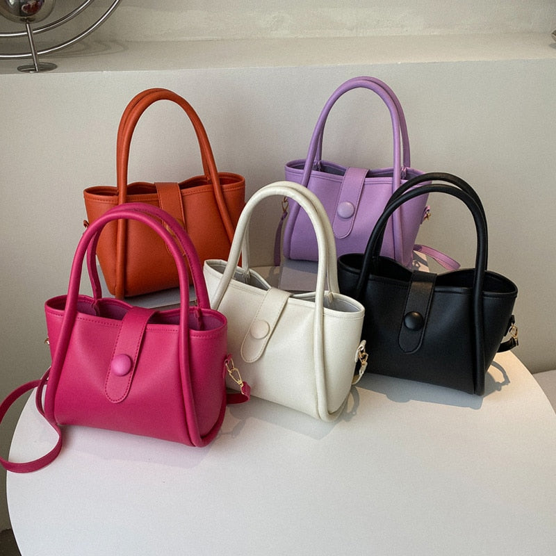 Women's PU Leather Hasp Closure Luxury Shoulder Casual Tote Bag