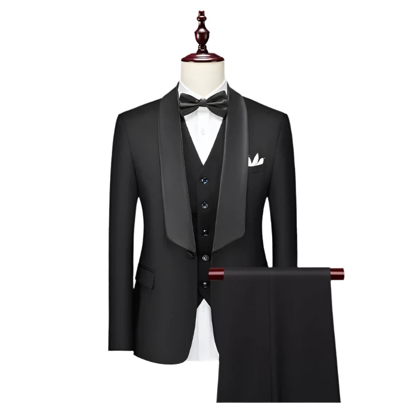 Men's Viscose Notched Long Sleeve Single Breasted Blazers Set