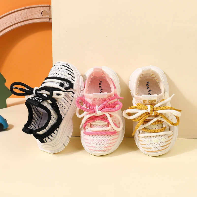 Kid's Knitted Fabric Round Toe Non-Slip Mixed Colors Casual Shoes