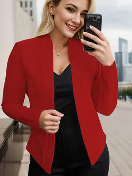 Women's Polyester Long Sleeve Single Breasted Casual Wear Blazer