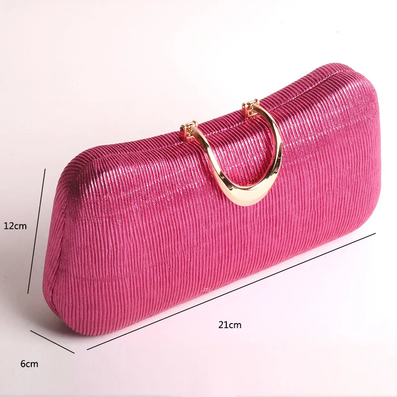 Women's Jacqurad Hasp Closure Solid Pattern Trendy Wacedding Clutch