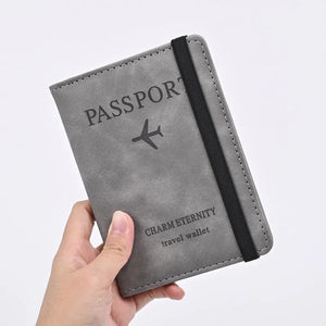 Men's PU Leather Hasp Closure Letter Pattern Passport Wallets