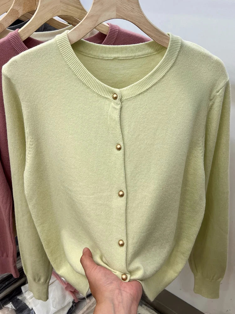 Women's Acrylic V-Neck Full Sleeves Solid Pattern Casual Sweater