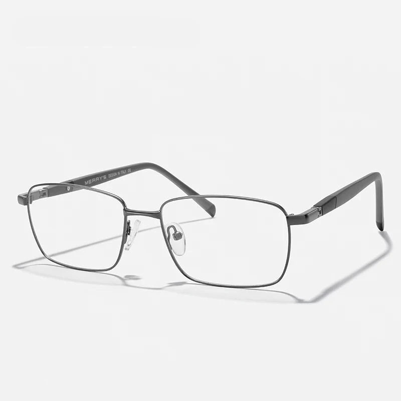 Men's Titanium Alloy Frame Square Shaped Prescription Glasses