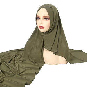 Women's Arabian Polyester Head Wrap Solid Pattern Elegant Hijabs