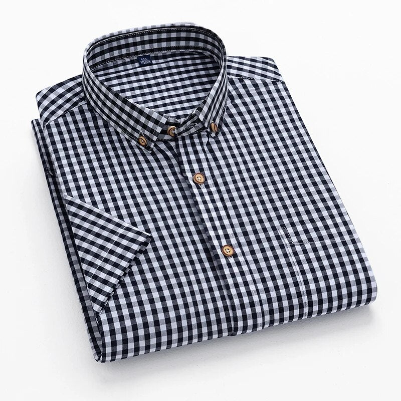 Men's Cotton Turndown Collar Short Sleeves Casual Wear Shirts