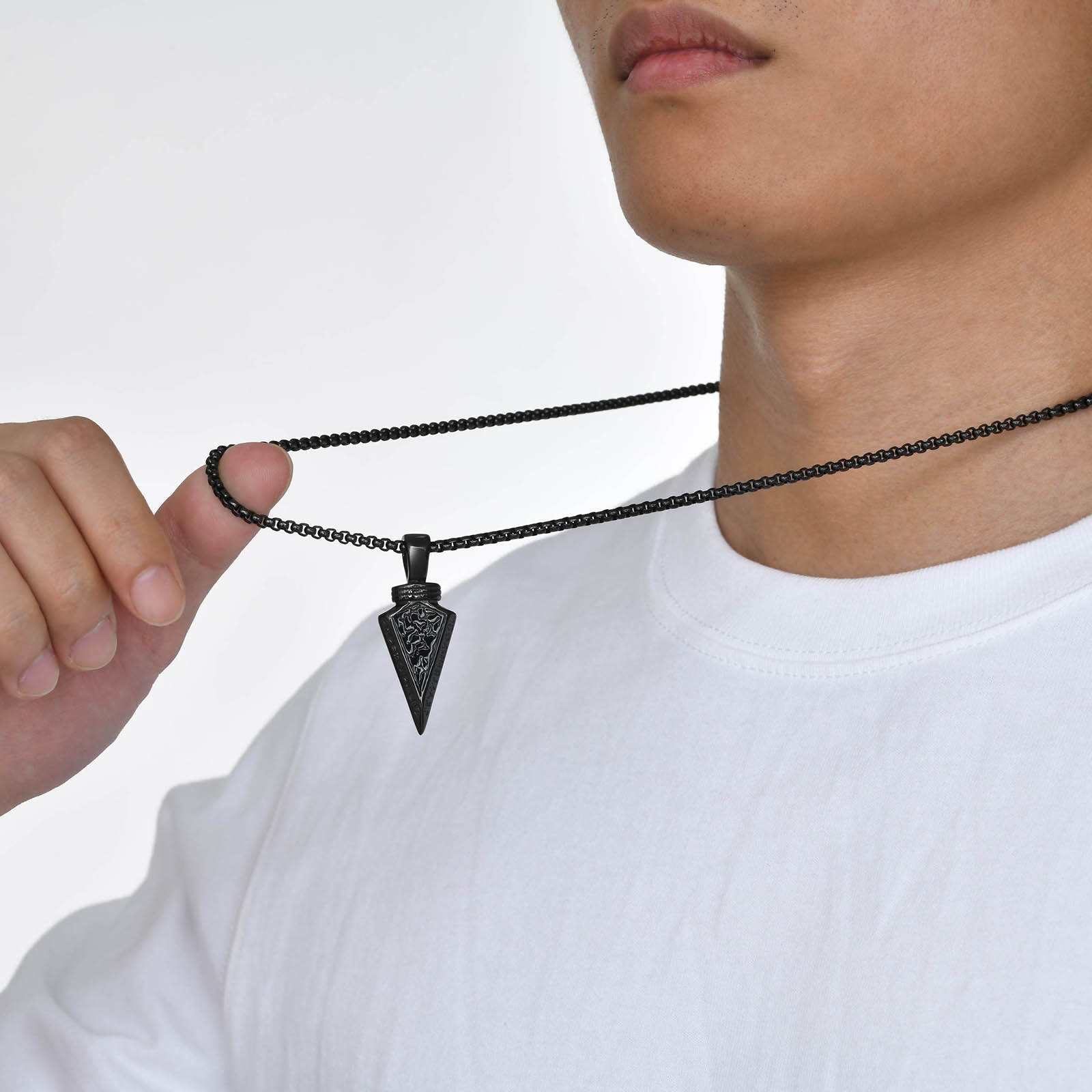 Men's Metal Stainless Steel Link Chain Punk Geometric Necklace