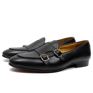 Men's Genuine Leather Pointed Toe Slip-On Closure Wedding Shoes