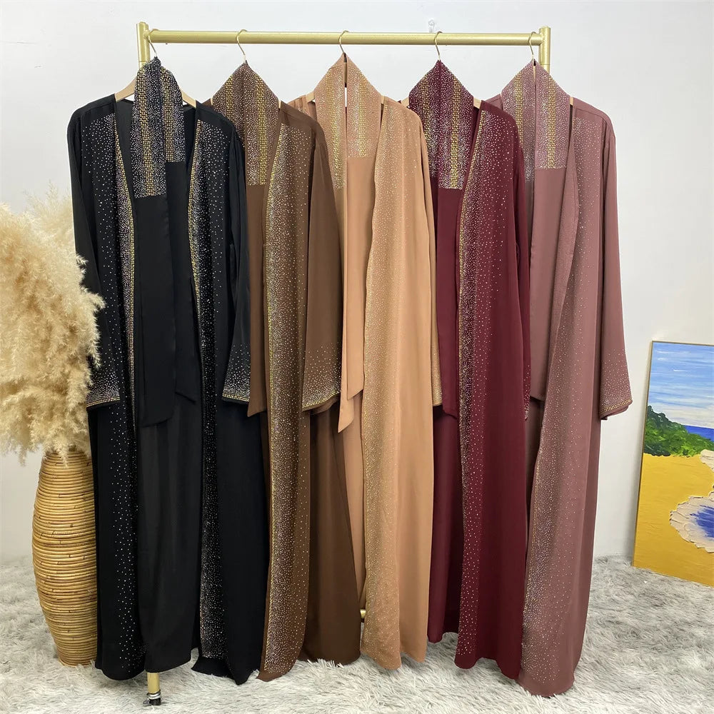 Women's Arabian Polyester Full Sleeve Sequined Casual Abaya