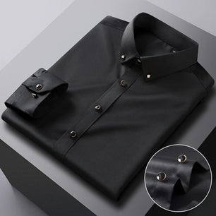 Men's Spandex Turn-Down Collar Full Sleeve Single Breasted Shirt