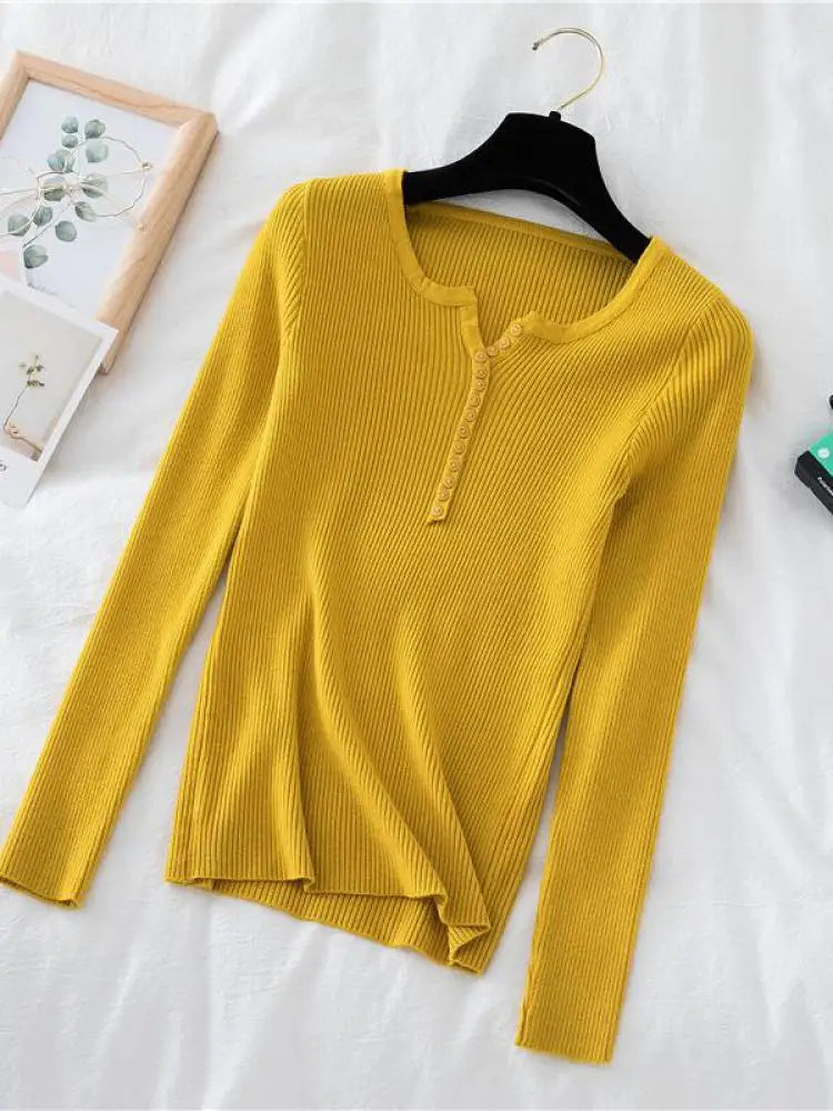 Women's Polyester V-Neck Full Sleeves Solid Pattern Sweater