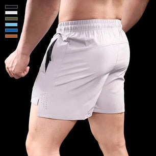 Men's Polyester Solid Pattern Breathable Fitness Sports Short