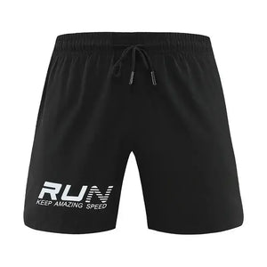 Men's Polyester Letter Pattern Quick-Dry Fitness Sports Short