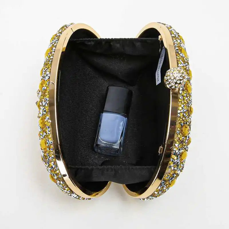 Women's Polyester Hasp Closure Rhinestone Bridal Wedding Clutch