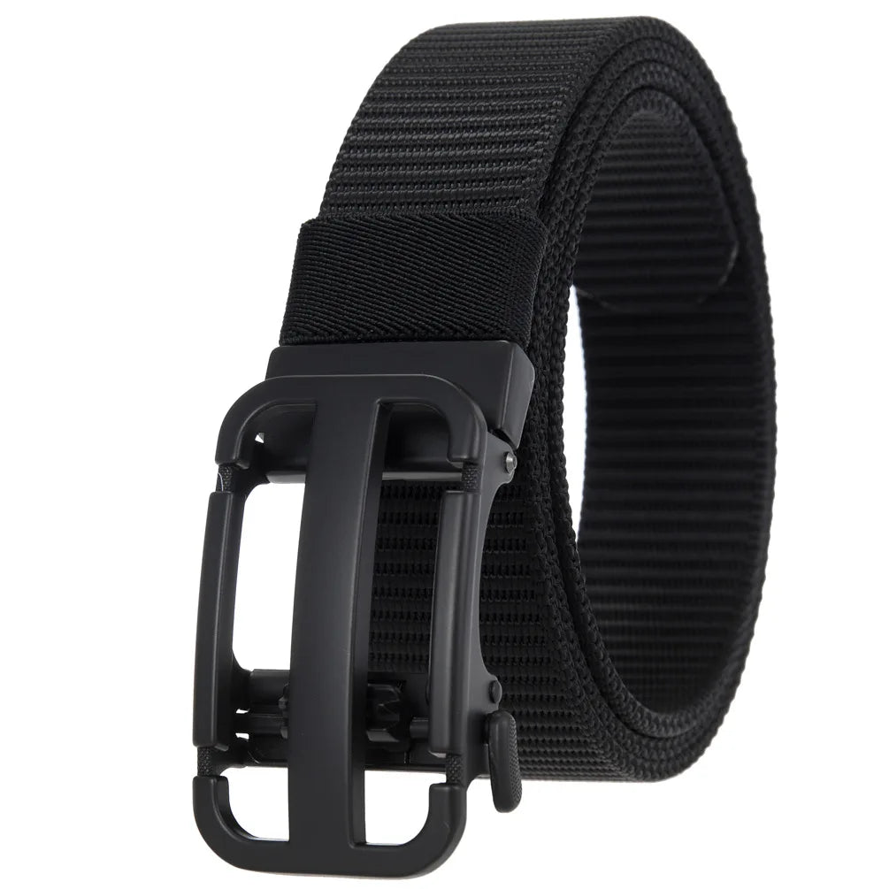 Men's Canvas Automatic Buckle Breathable Solid Pattern Belts