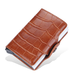 Men's PU Leather Card Holder Crocodile Pattern Trendy Wallets