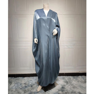 Women's Arabian V-Neck Polyester Full Sleeves Sequined Abaya