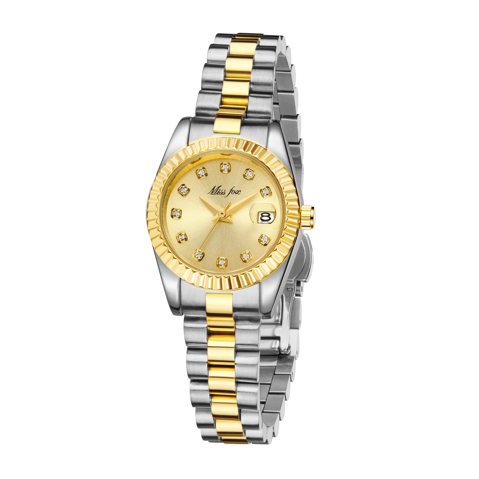 Women's Stainless Steel Round Shaped Waterproof Quartz Watch