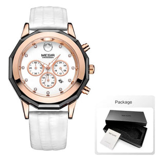 Women's Alloy Case Buckle Clasp Round Shaped Luminous Watch