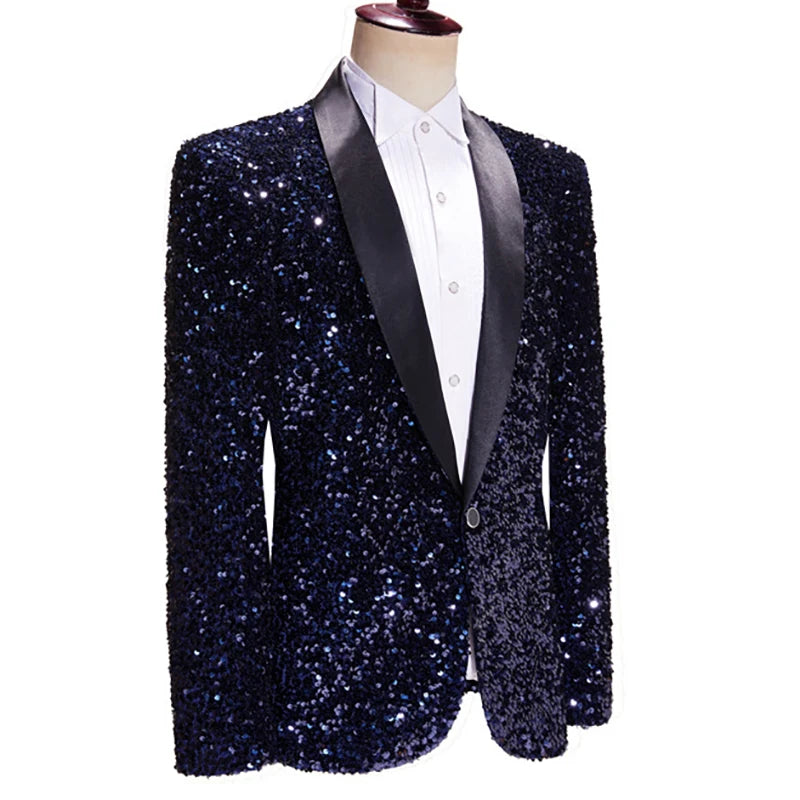 Men's Polyester Full Sleeve Single Button Closure Wedding Blazer