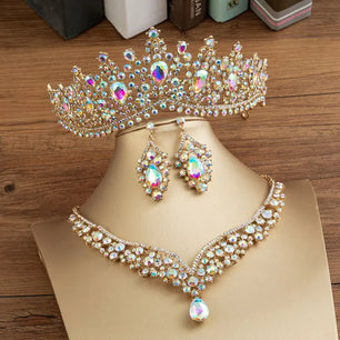 Women's Zinc Alloy Geometric Bridal Wedding Crown Jewelry Sets