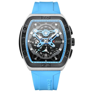 Men's Alloy Case Tonneau Shape Water Resistant Sports Watch