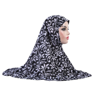 Women's Arabian Polyester Headwear Printed Pattern Casual Hijabs