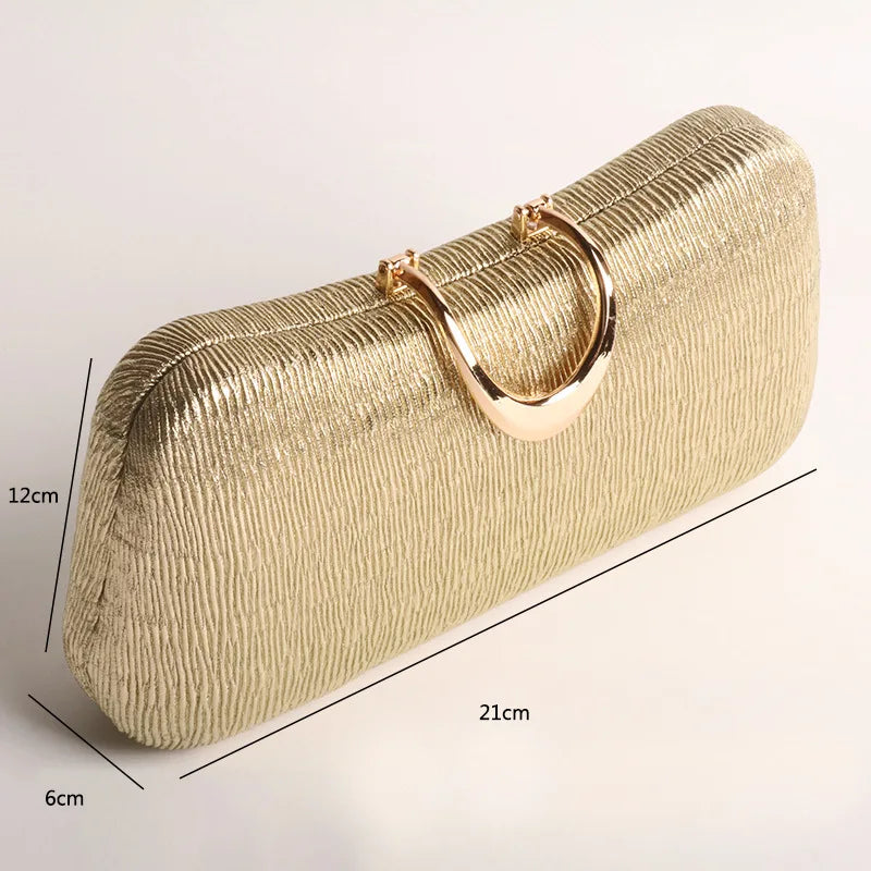 Women's Jacqurad Hasp Closure Solid Pattern Trendy Wacedding Clutch