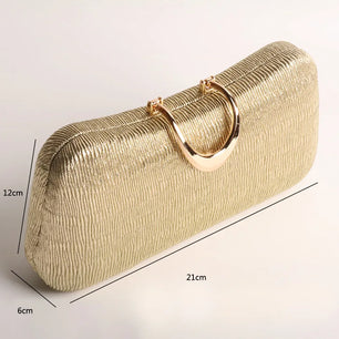 Women's Jacqurad Hasp Closure Solid Pattern Trendy Wacedding Clutch