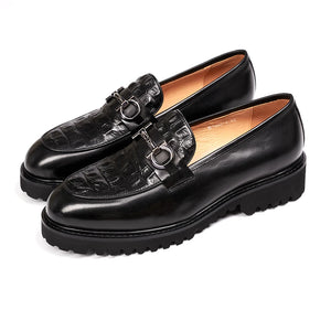 Men's Genuine Leather Pointed Toe Slip-On Closure Casual Shoes