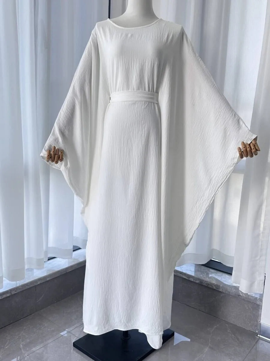 Women's Arabian Polyester Full Sleeves Solid Pattern Long Dress