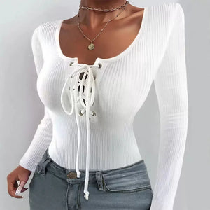 Women's Polyester Square-Neck Solid Pattern Casual Wear Sweaters